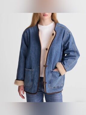 Madewell Women’s Reversible Denim & Sherpa Jacket.Oversized relaxed fit.XS.NWT